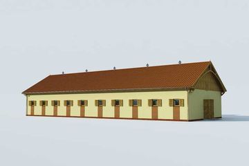  Projekt stajni S33 Stajnia dla koni - 16 boksów (SLN1389) - projekt stajni parterowego - Zdjęcie 3