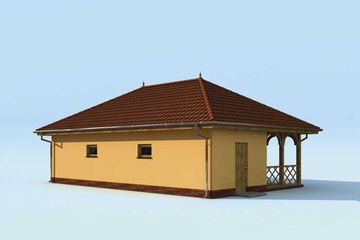  Projekt garażu G167 garaż z wiatą i pomieszczeniem gospodarczym (SLN1390) - projekt garażu parterowego - Zdjęcie 3