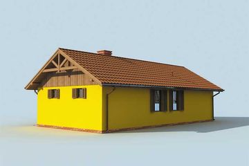Projekt domu letniskowego Modena dom letniskowy - parterowy dom o powierzchni 45,76 m², dach wielospadowy - ujęcie 4