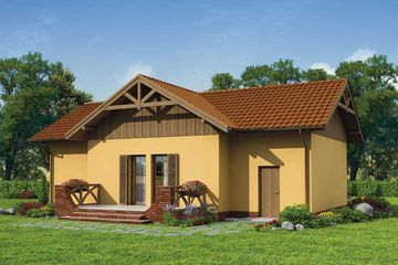 Projekt domu Lozanna - parterowy dom o powierzchni 58,24 m², dach dwuspadowy - ujęcie 3
