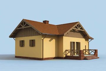 Projekt domu Lozanna - parterowy dom o powierzchni 58,24 m², dach dwuspadowy - ujęcie 4