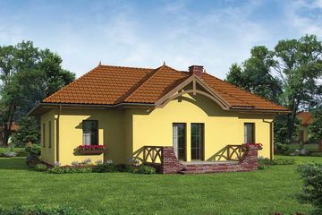 Projekt domu Toledo - parterowy dom o powierzchni 68,55 m², dach wielospadowy - ujęcie 3