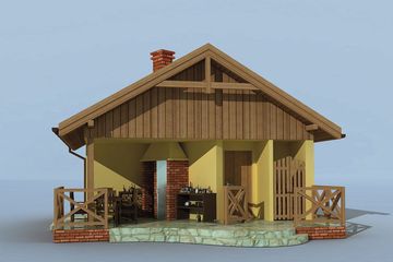  Projekt garażu G173 projekt z wędzarnią (SLN1280) - projekt garażu parterowego - Zdjęcie 3