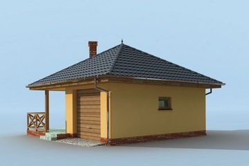  Projekt garażu G183 garaż jednostanowiskowy z wędzarnikiem (SLN1421) - projekt garażu parterowego - Zdjęcie 4