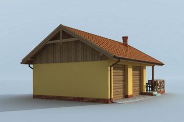  Projekt grilla / wędzarni G185 garaż dwustanowiskowy z wędzarnikiem (SLN1423) - projekt grilla parterowego - Zdjęcie 4