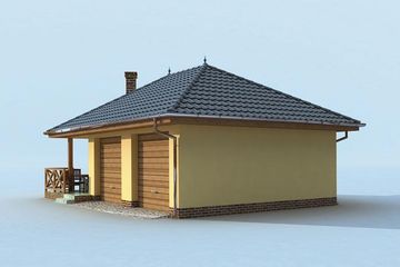  Projekt garażu G186 projekt z wędzarnią (SLN1266) - projekt garażu parterowego - Zdjęcie 4