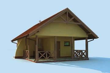  Projekt garażu G194 garaż jednostanowiskowy z werandą i piwnicą (SLN1432) - projekt garażu parterowego - Zdjęcie 3