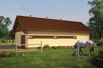  Projekt stajni S37 Stajnia angielska dla koni - 3 boksy (SLN1433) - projekt stajni parterowego - Zdjęcie 3