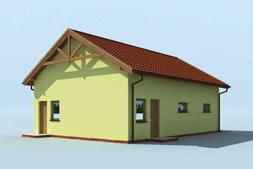  Projekt garażu G200 garaż dwustanowiskowy z pomieszczeniem gospodarczym (SLN1309) - projekt garażu parterowego - Zdjęcie 3