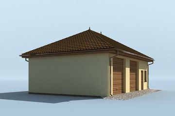  Projekt garażu G199 garaż dwustanowiskowy z pomieszczeniem gospodarczym (SLN1284) - projekt garażu parterowego - Zdjęcie 3