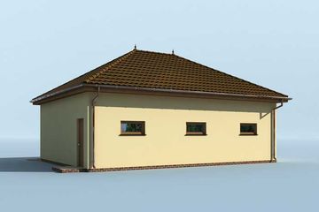  Projekt garażu G199 garaż dwustanowiskowy z pomieszczeniem gospodarczym (SLN1284) - projekt garażu parterowego - Zdjęcie 4