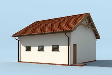  Projekt garażu G207 garaż jednostanowiskowy z pomieszczeniami gospodarczymi (SLN1437) - projekt garażu parterowego - Zdjęcie 4