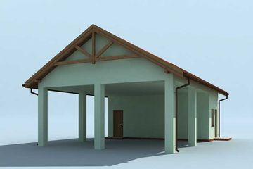  Projekt wiaty garażowej G211 wiata garażowa (SLN1438) - projekt wiaty parterowego - Zdjęcie 3