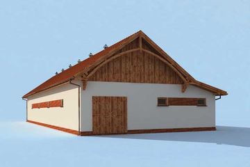  Projekt stajni S36 Stajnia angielska dla koni - 6 boksów (SLN1695) - projekt stajni parterowego - Zdjęcie 4