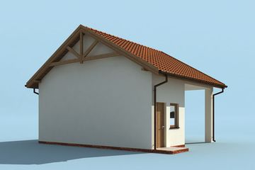  Projekt wiaty garażowej G212 wiata garażowa (SLN1439) - projekt wiaty parterowego - Zdjęcie 4