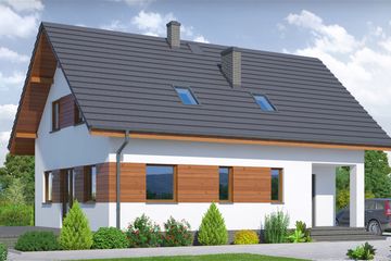  Projekt domu Bartne 8m (KRP1921) - projekt domu parterowego z poddaszem - Zdjęcie 1