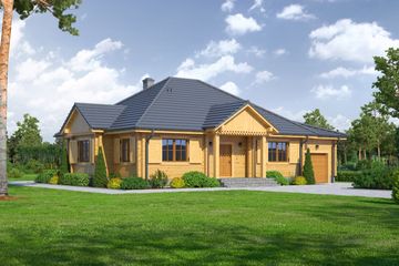  Projekt domu Dębina z garażem 3 (KRP1922) - projekt domu parterowego - Zdjęcie 1