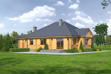  Projekt domu Dębina z garażem 3 (KRP1922) - projekt domu parterowego - Zdjęcie 2