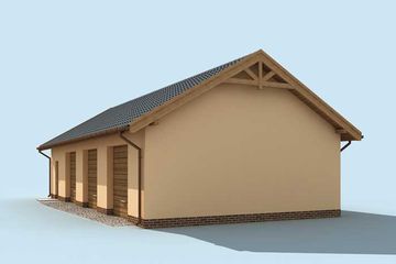  Projekt garażu G217 garaż trzystanowiskowy z pomieszczeniami gospodarczymi (SLN1281) - projekt garażu parterowego - Zdjęcie 4