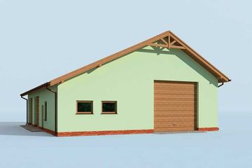  Projekt garażu G232 garaż trzystanowiskowy z pomieszczeniem gospodarczym (SLN1452) - projekt garażu parterowego - Zdjęcie 4