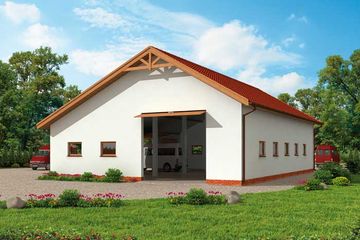  Projekt garażu G233 garaż trzystanowiskowy (SLN1322) - projekt garażu parterowego - Zdjęcie 3