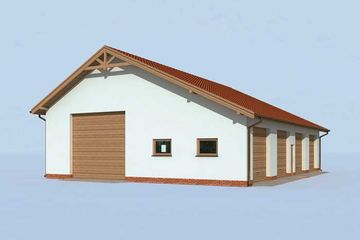  Projekt garażu G233 garaż trzystanowiskowy (SLN1322) - projekt garażu parterowego - Zdjęcie 4