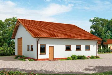  Projekt garażu G235 garaż dwustanowiskowy z pomieszczeniem gospodarczym (SLN1454) - projekt garażu parterowego - Zdjęcie 3