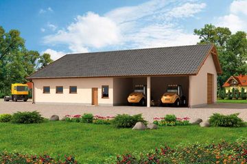  Projekt garażu G230 garaż trzystanowiskowy (SLN1455) - projekt garażu parterowego - Zdjęcie 3