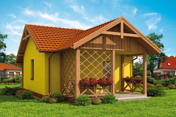  Projekt domu letniskowego Limone 2 dom letniskowy (SLN1460) - projekt domu letniskowego parterowego - Zdjęcie 3