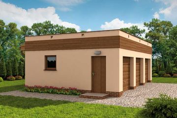  Projekt garażu G5A garaż trzystanowiskowy (SLN1464) - projekt garażu parterowego - Zdjęcie 3