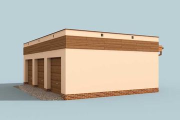  Projekt garażu G5A garaż trzystanowiskowy (SLN1464) - projekt garażu parterowego - Zdjęcie 4