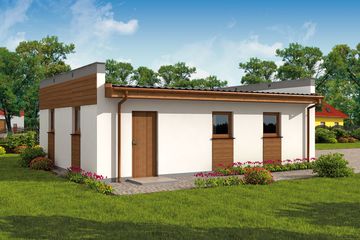  Projekt garażu G1a2 garaż dwustanowiskowy z pomieszczeniem gospodarczym (SLN1703) - projekt garażu parterowego - Zdjęcie 3