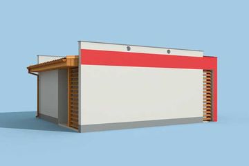  Projekt garażu G73A garaż jednostanowiskowy z pomieszczeniem gospodarczym (SLN1318) - projekt garażu parterowego - Zdjęcie 4