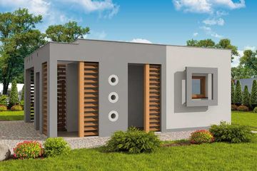  Projekt garażu G21A garaż jednostanowiskowy z pomieszczeniami gospodarczymi (SLN1465) - projekt garażu parterowego - Zdjęcie 3