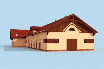  Projekt stajni S39 Stajnia dla koni - 37 boksów (SLN1469) - projekt stajni parterowego z poddaszem - Zdjęcie 4