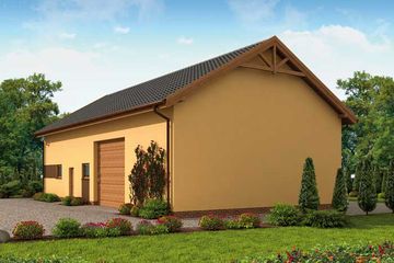  Projekt garażu G240 garaż z pomieszczeniem gospodarczym (SLN1470) - projekt garażu parterowego - Zdjęcie 3