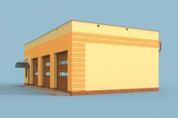  Projekt garażu G250 garaż trzystanowiskowy z pomieszczeniami gospodarczymi (SLN1481) - projekt garażu parterowego - Zdjęcie 4