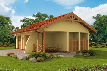  Projekt garażu G251 garaż dwustanowiskowy z werandą (SLN1482) - projekt garażu parterowego - Zdjęcie 3