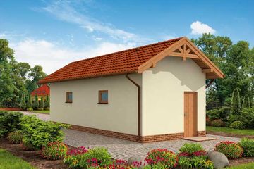  Projekt garażu G257 garaż jednostanowiskowy (SLN1491) - projekt garażu parterowego - Zdjęcie 3