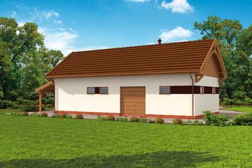 Projekt garażu G260 garaż z pomieszczeniem garażowo / magazynowym - parterowy dom o powierzchni 78,75 m², dach dwuspadowy - ujęcie 3