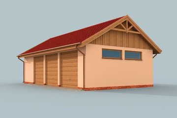  Projekt garażu G261 garaż trzystanowiskowy (SLN1495) - projekt garażu parterowego - Zdjęcie 4