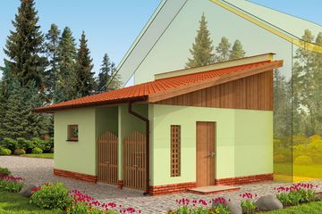  Projekt garażu GP11 garaż dostawiany jednostanowiskowy (SLN1499) - projekt garażu parterowego - Zdjęcie 3