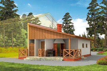  Projekt garażu GP12 garaż dostawiany dwustanowiskowy z werandą (SLN1500) - projekt garażu parterowego - Zdjęcie 3