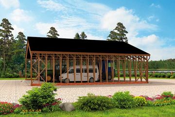  Projekt wiaty garażowej G263 Wiata garażowa (SLN1501) - projekt wiaty parterowego - Zdjęcie 3