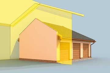  Projekt garażu GP13 garaż dostawiany trzystanowiskowy (SLN1502) - projekt garażu parterowego - Zdjęcie 4