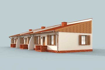  Projekt domu letniskowego Lublana 2 dom letniskowy (zabudowa szeregowa) (SLN1709) - projekt domu letniskowego parterowego - Zdjęcie 4