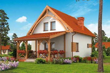  Projekt domu letniskowego Orlean 3 dom letniskowy z poddaszem (SLN1712) - projekt domu letniskowego parterowego z poddaszem - Zdjęcie 3