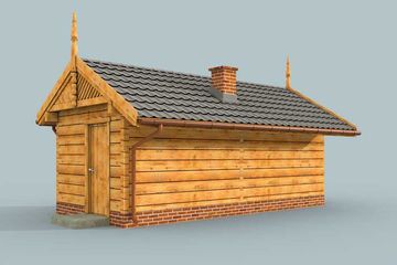  Projekt budynku gospodarczego G52 budynek gospodarczy z bali drewnianych bez bramy (SLN1715) - projekt budynku parterowego - Zdjęcie 4