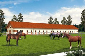  Projekt stajni S40 Stajnia dla koni - 26 boksów (SLN1512) - projekt stajni parterowego z poddaszem - Zdjęcie 3