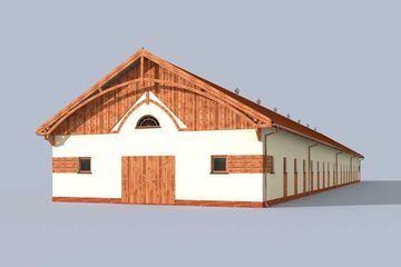  Projekt stajni S40 Stajnia dla koni - 26 boksów (SLN1512) - projekt stajni parterowego z poddaszem - Zdjęcie 4